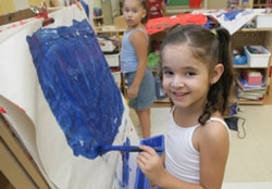 Girl Painting at Community Center