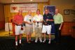 Second Place Lowest Net Team, with Msgr. Cox: Dr. Peter Vogelsang, Tom Von Der Ahe, Harold Greene and Dick D'Amico